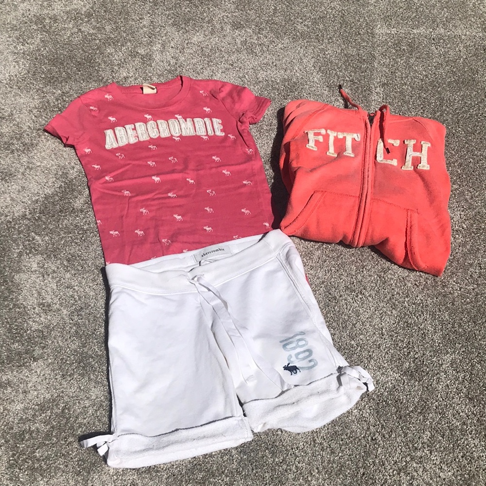 Abercrombie…a trio of shirt, shorts and hoodie